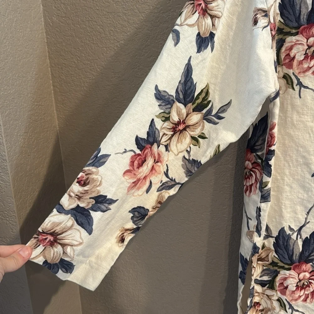 Karen Kane Floral Blouse - Cream and Pink - Picture 4 of 5